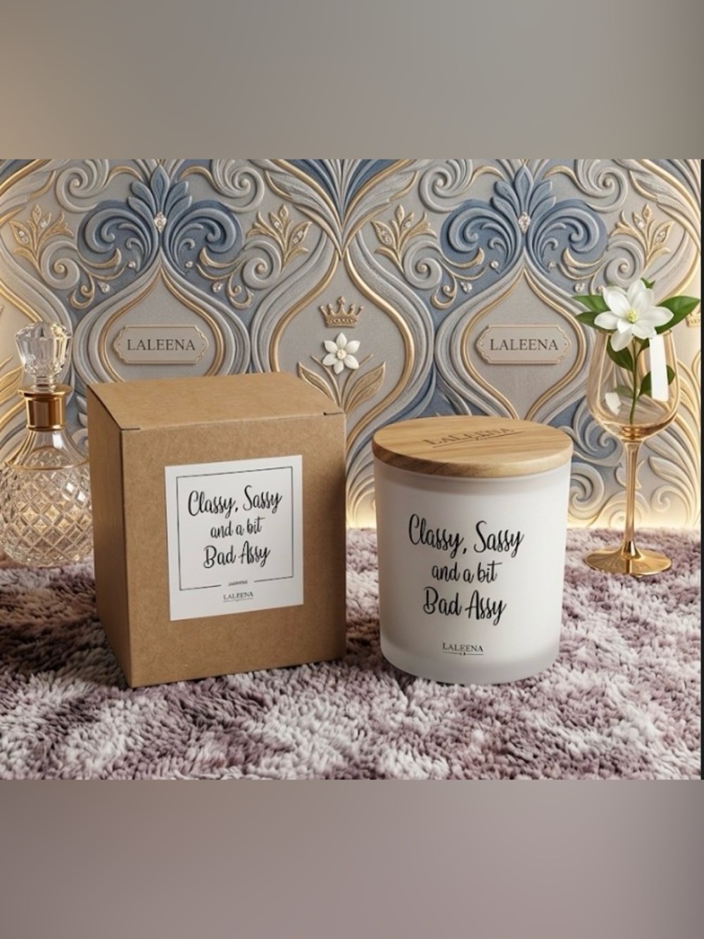 LaLeena funny candle in jasmine
Classy, sassy in a bit bad assy